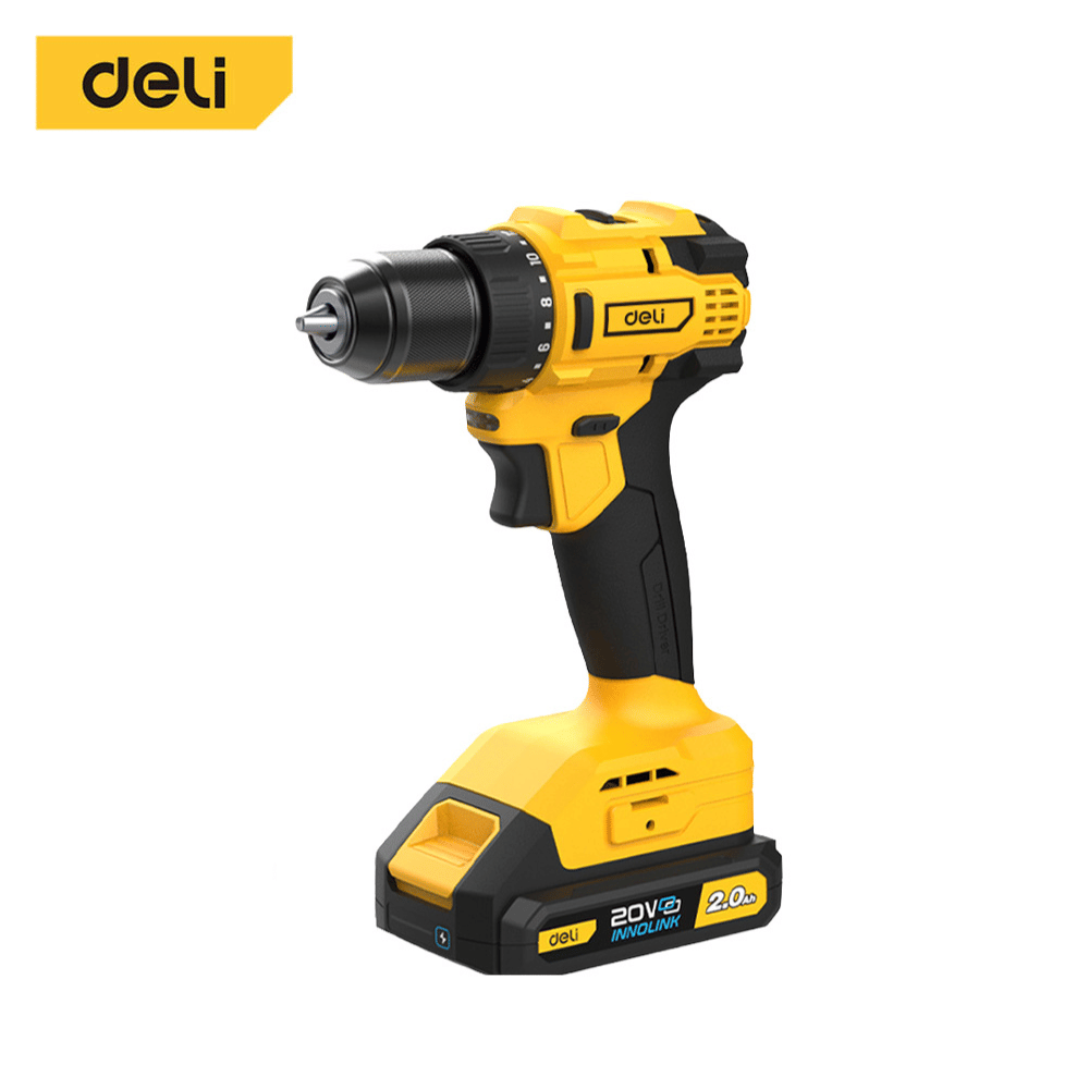 สว่านไฟฟ้า DELI EDC120-YL-01 20V 2.0AH สีเหลือง_0